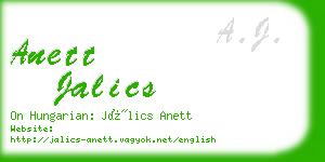 anett jalics business card